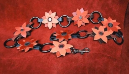 ceinture fleur avec anneaux métal